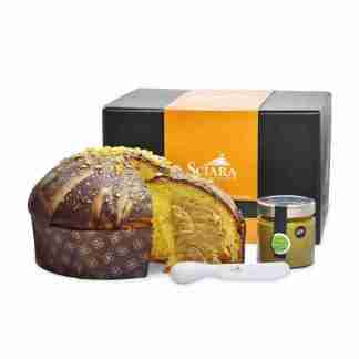 Panettone Pistacchio e Arancia di Sicilia con Crema di Pistacchio al 60%