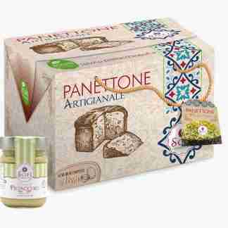 Panettone con vasetto pistacchio
