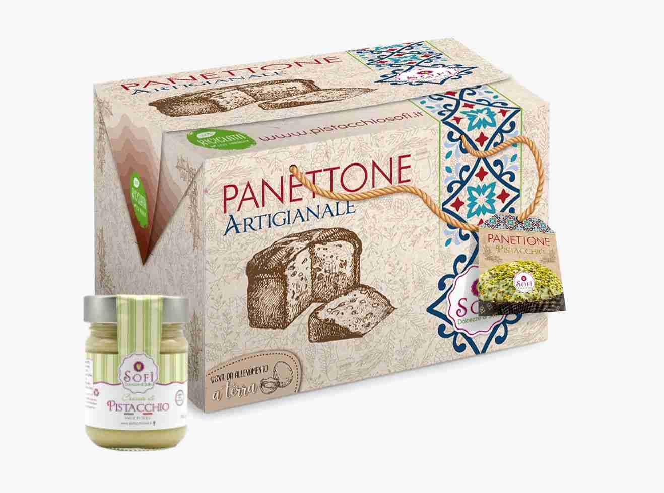 Panettone con vasetto pistacchio