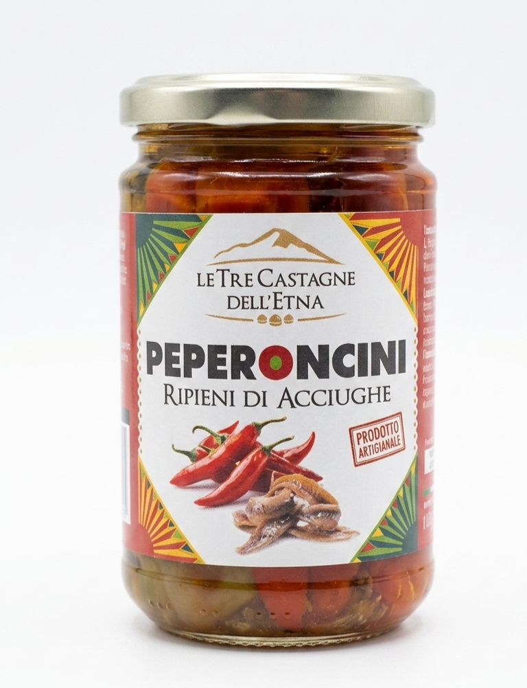Peperoncini ripieni di Acciughe 280 Gr.