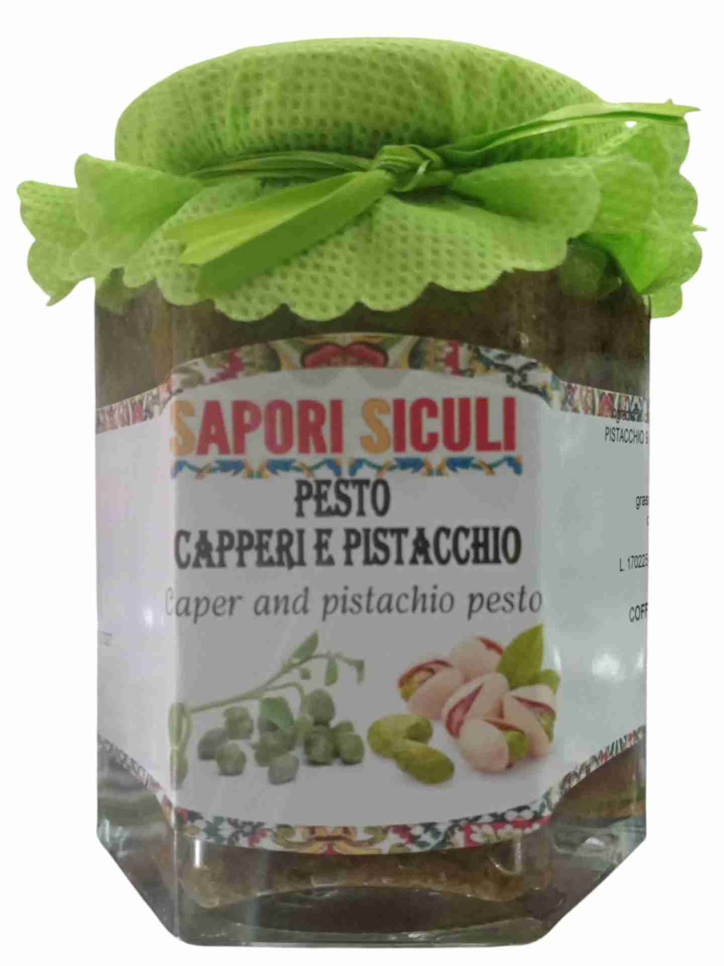 Pesto di capperi e pistacchio.