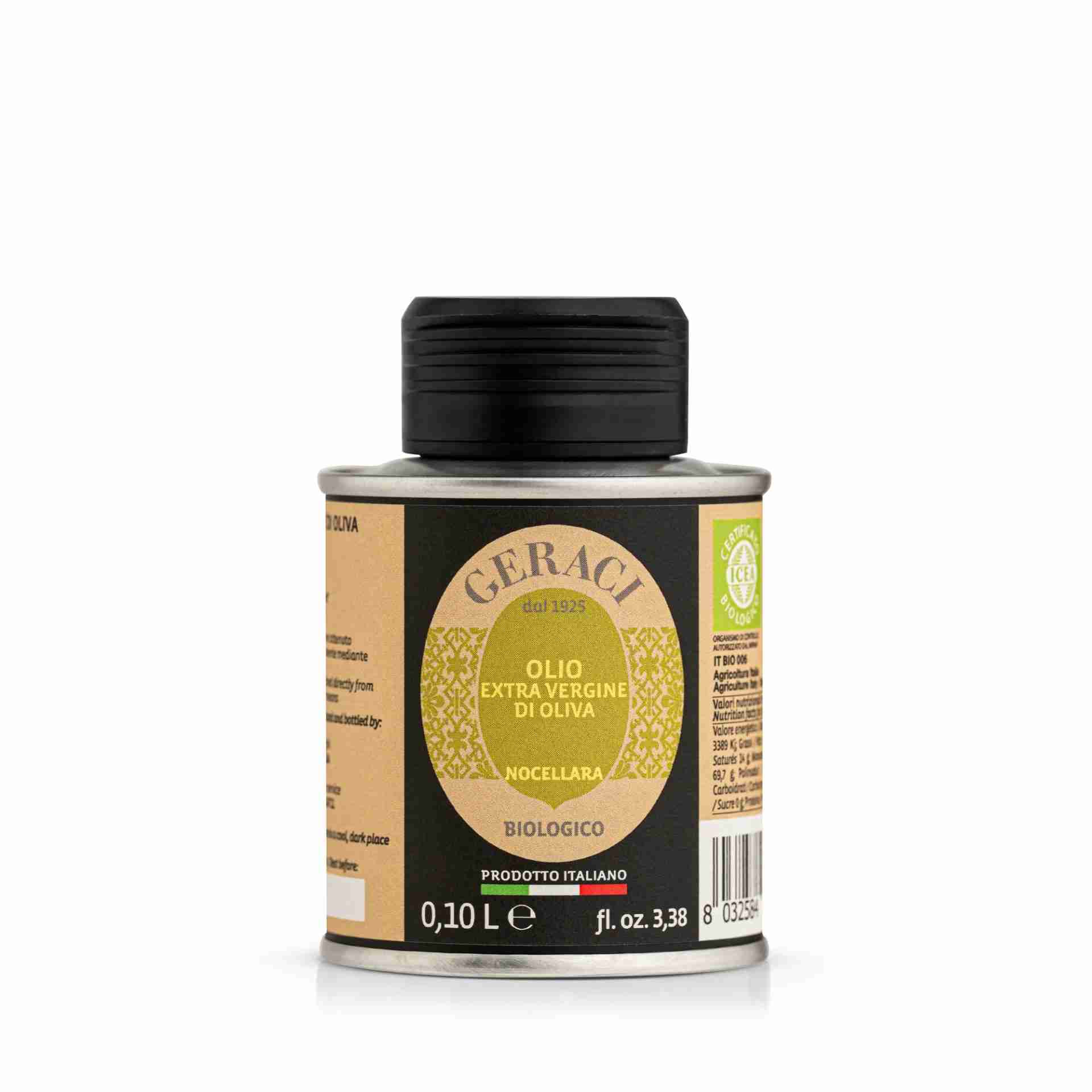 Olio Extravergine di Oliva – Nocellara del Belìce Biologico – Geraci – Lattina 0,10 L