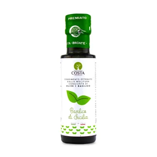 Condimento al basilico a base di olio extra vergine di oliva