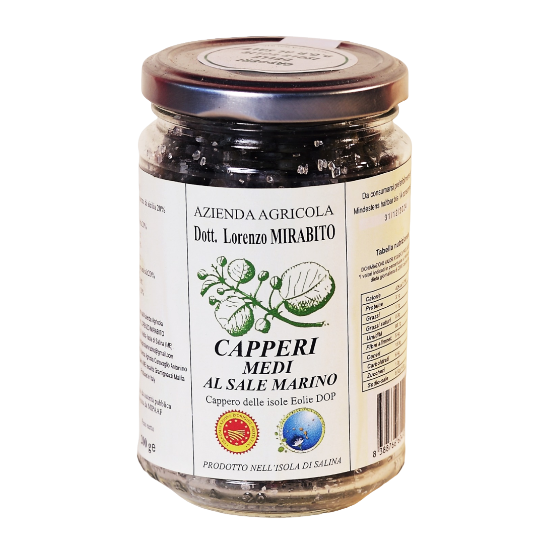 Capperi medi di Salina al sale marino DOP