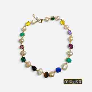 Collana “perle e cristalli multicolor”