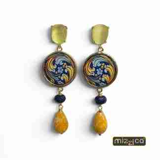 Orecchini “Cabochon in pietra lavica”