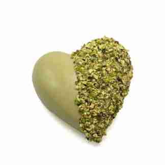 Cuore di cioccolato al pistacchio ripieno di crema croccante