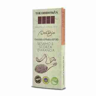 Cioccolato di Modica IGP Biologico con Sesamo e Scorza d’Arancia – Oro Bio – THEOBROMÀS