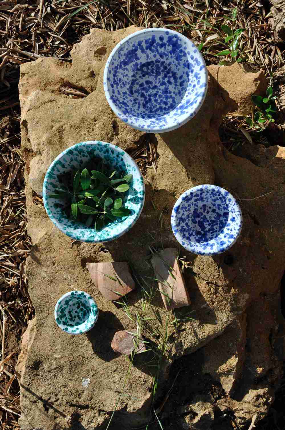 Lemmi, Traditional Sicilian Serving Bowl, Green or Blue