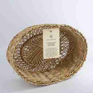 Authentic and traditional Sicilian hand-woven rush cheese basket oval (28cm)