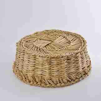 Vascedda Authentic and traditional Sicilian hand-woven rush cheese basket (D 26cm)