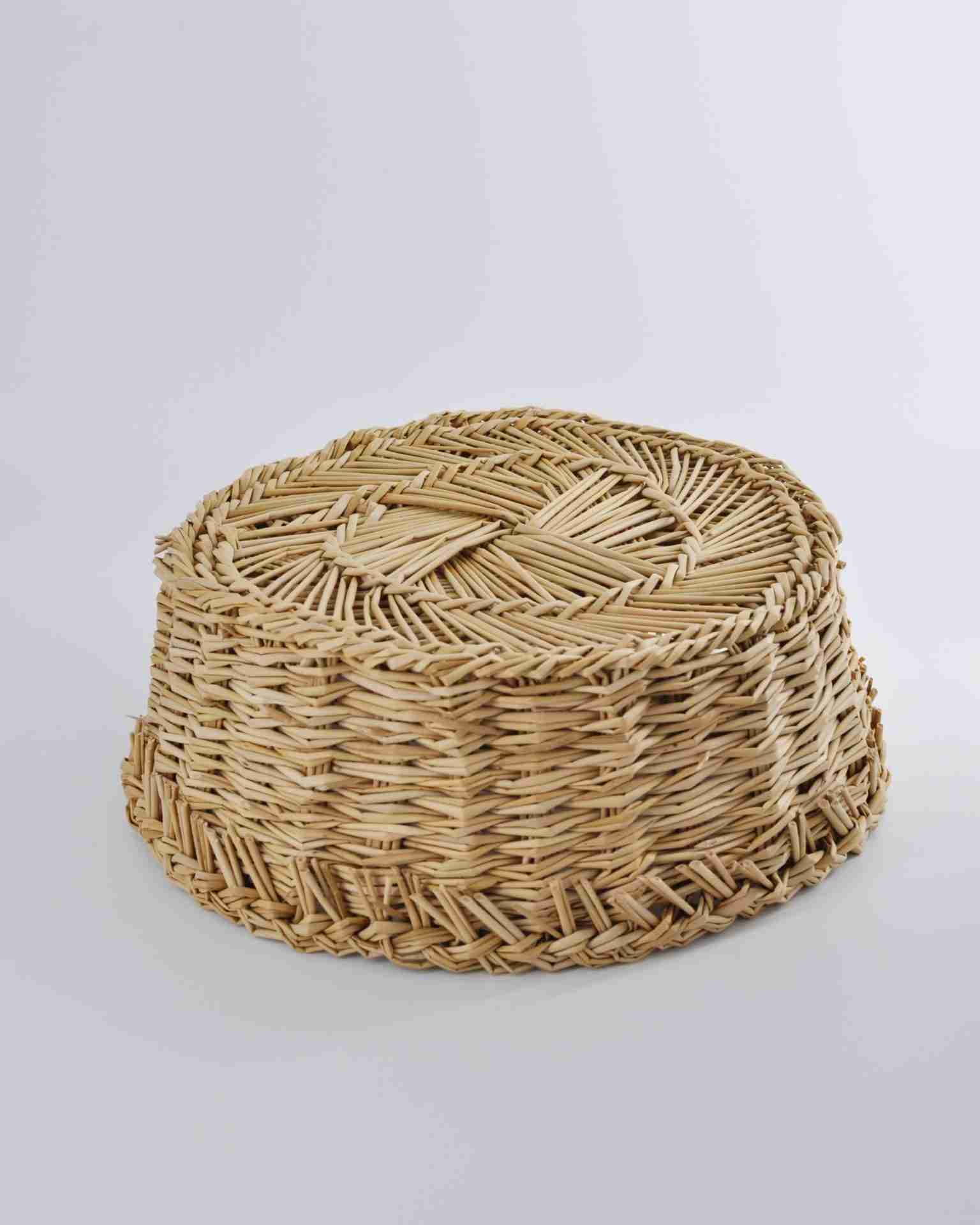 Vascedda Authentic and traditional Sicilian hand-woven rush cheese basket (D 26cm)