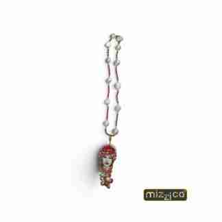 Collana “perle e corallo” con ciondolo in ceramica