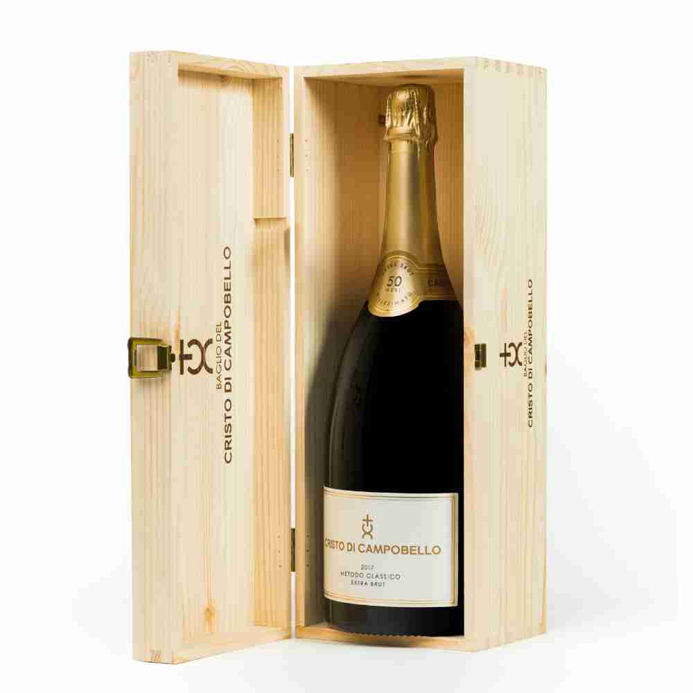 Cristo di Campobello 2017 <br>Metodo Classico Grillo <br>Extra Brut 50 mesi <br> Magnum 1,5 L.
