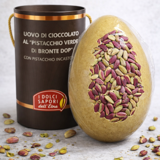 Uovo di Pasqua al Pistacchio con Pistacchio Verde di Bronte DOP e pistacchi interi