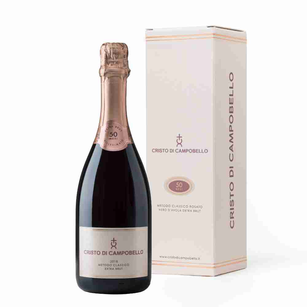 Cristo di Campobello 2018 <br>Metodo Classico Rosato Nero d’Avola <br>Extra Brut 50 mesi
