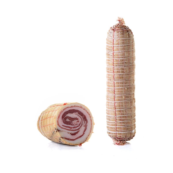 Pancetta arrotolata senza cotenna di suino nero dei Nebrodi 550 gr circa.