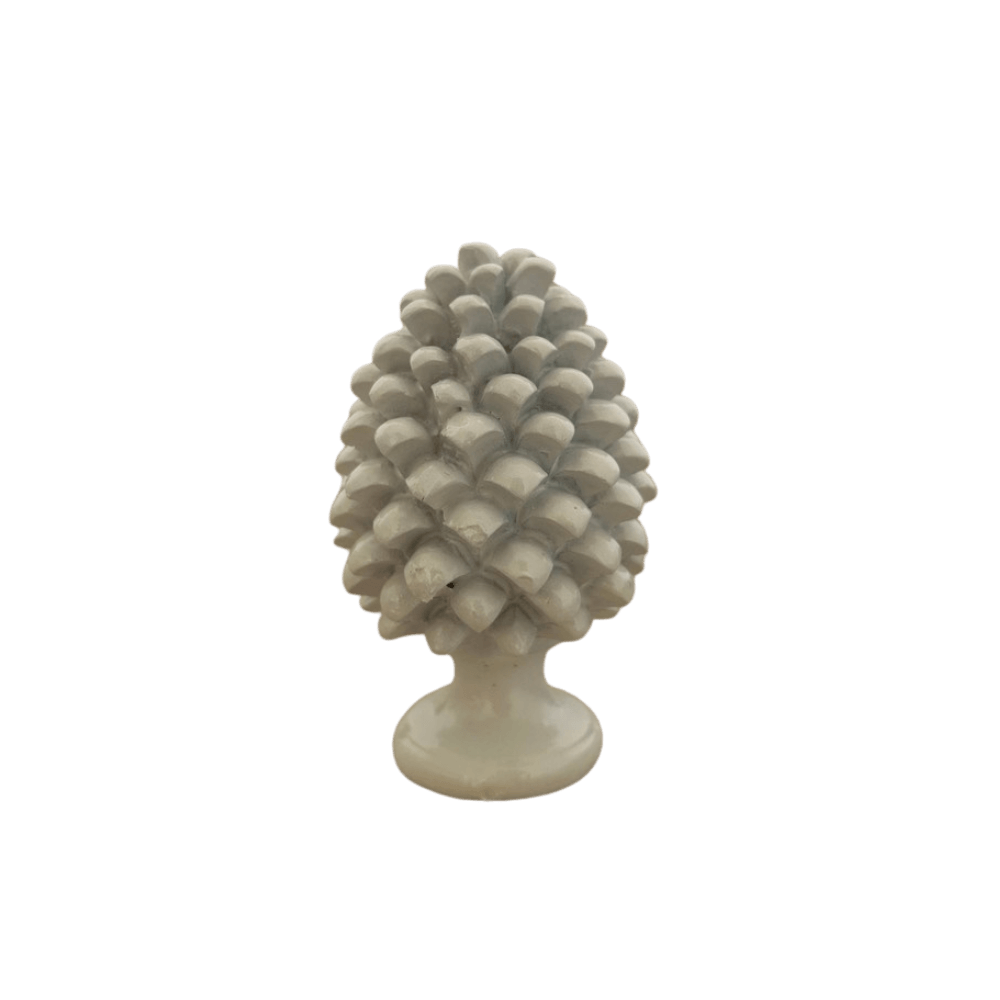 Pigna Siciliana in Ceramica Bianca Portafortuna Decorazione Casa