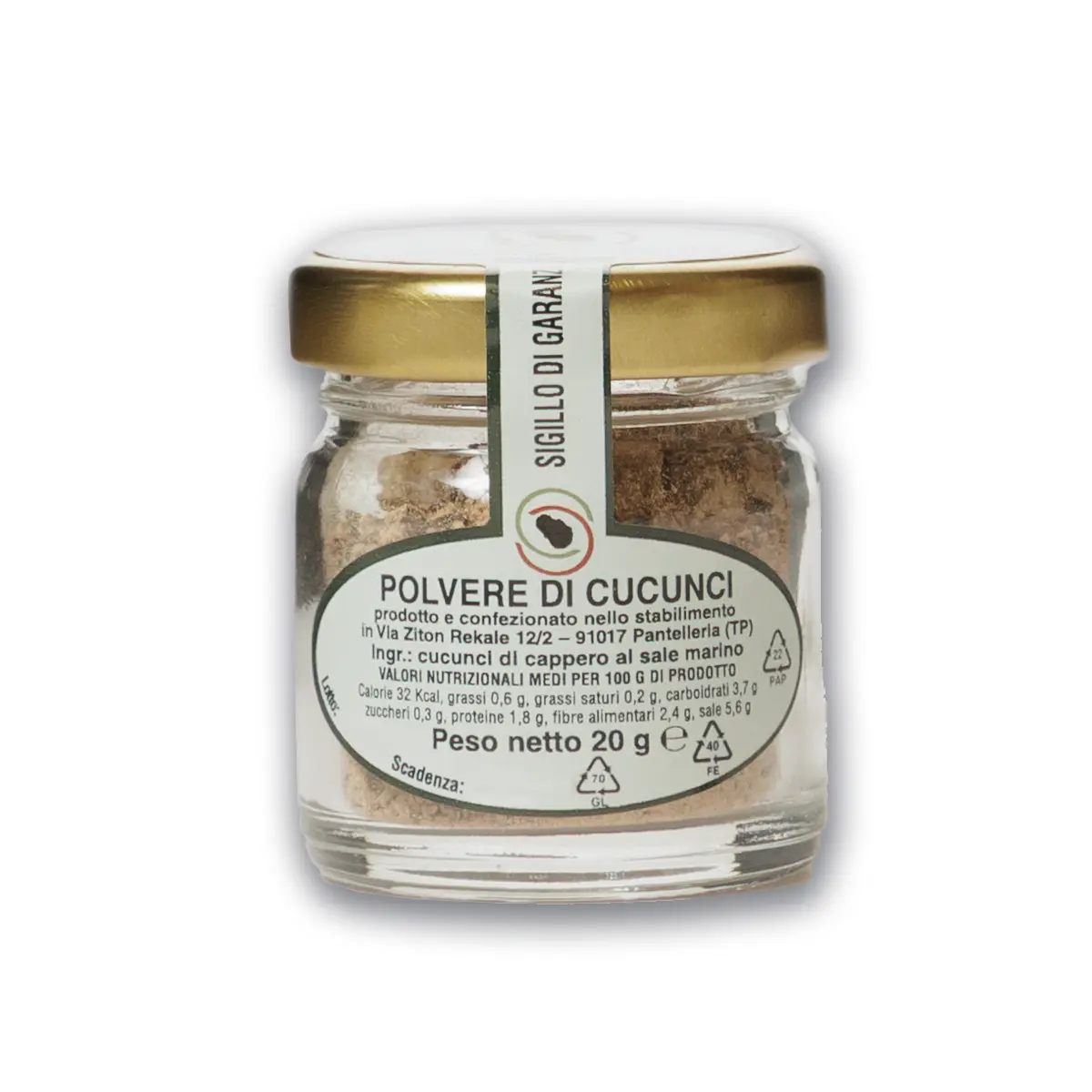 Polvere di Cucunci di capperi di Pantelleria