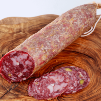 Salame di Bufala al Pistacchio Produzione Artigianale Siciliana