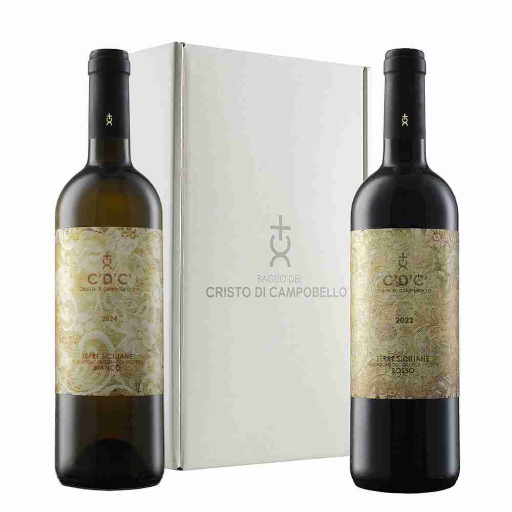 Scatola in cartone con <br>2 bottiglie da 0,75 lt