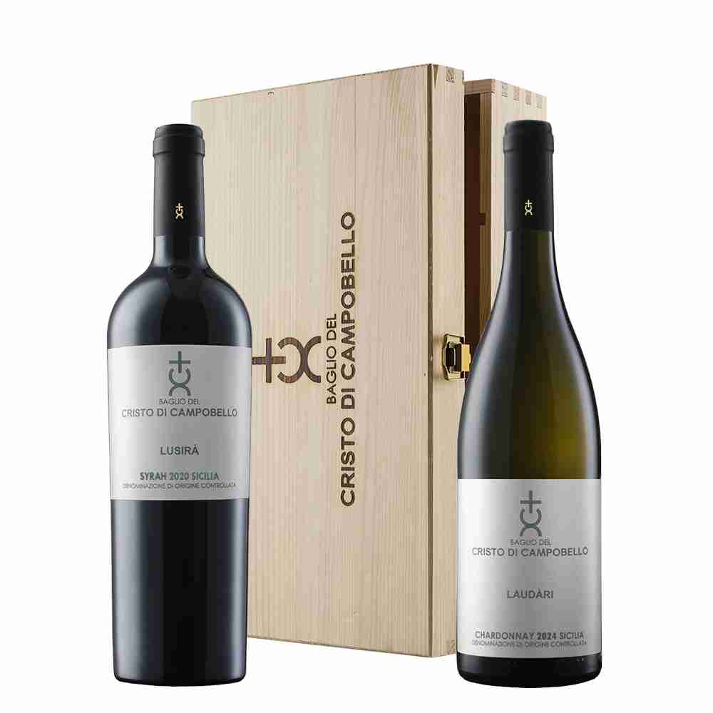 Cassetta in Legno con <br>2 bottiglie da 0,75 lt